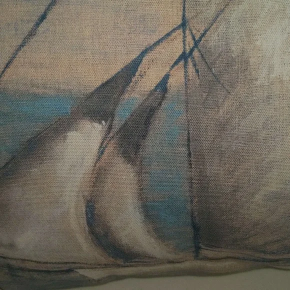 Pottery Barn All Over Print Nautical Sailboard Throw Pillow - Picture 2 of 10